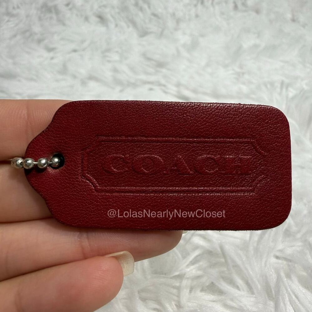 2" Vintage COACH Red Fob Bag Charm Hang tag Hangtag
